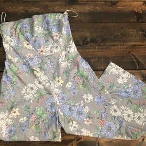 Strapless Floral Jumpsuit